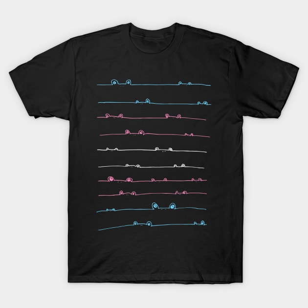 frog lines in trans colors T-Shirt by Petra Vitez